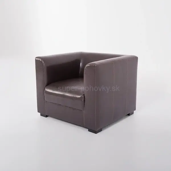 Klubové kreslo AVA CAFF hnedá ekokoža