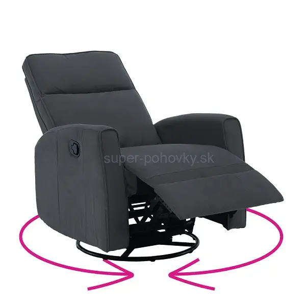 Relaxačné otočné kreslo MEKENZI sivá