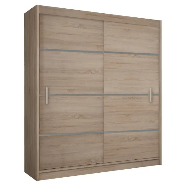 Šatníková skriňa MERINA 203 dub sonoma / sivá